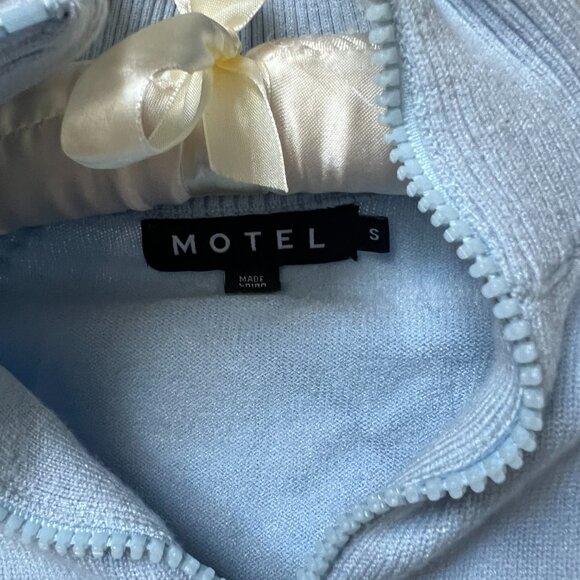 Motel Rocks Women's Blue Zip Up Jacket with Stripes - Picture 3 of 3